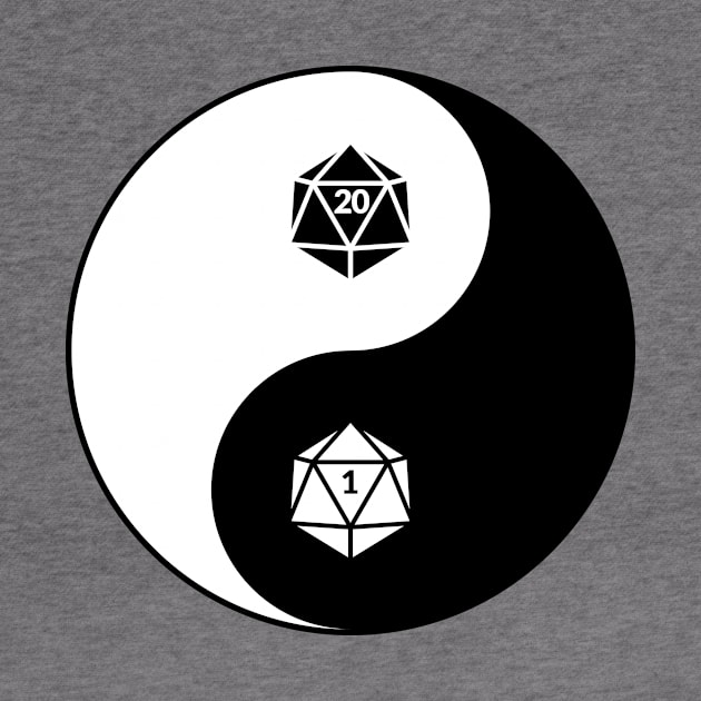 Yin Yang D&D Dungeons and Dragons Dice d20 by natural20shirts